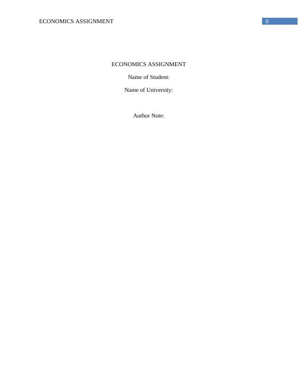Document on Economics | Assignment_1