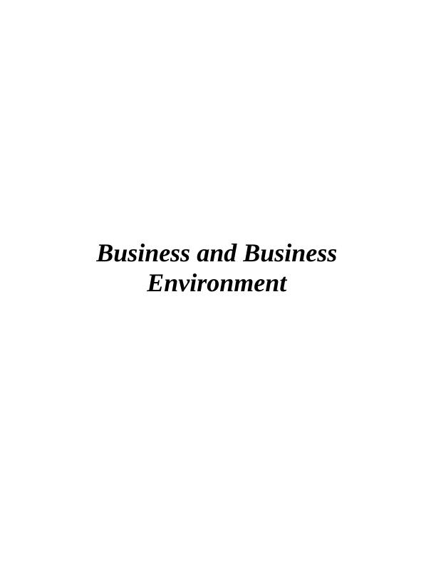 Business and Business Environment INTRODUCTION_1