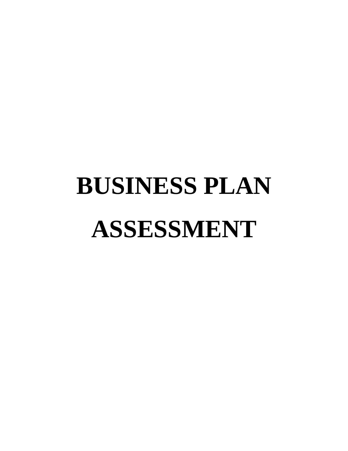 business plan assessment template