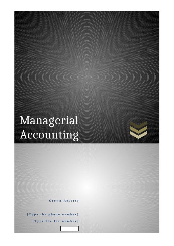 ABC Model for Managerial Accounting in Crown Resorts_1