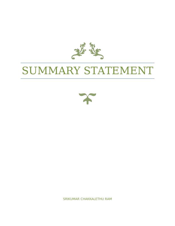 Summary Statement: Competency Element_1