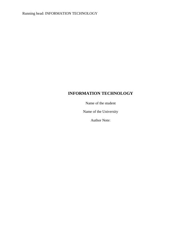 Technical Skills Developed in Information Technology_1