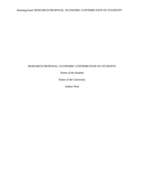 Economic  Contribution  of  Student  Research Proposal  2022_1