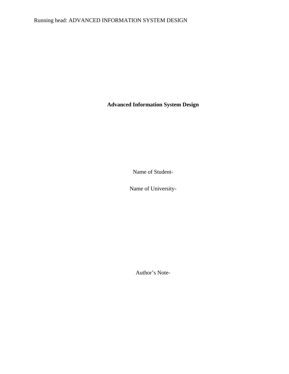 The Advanced Information System Design_1