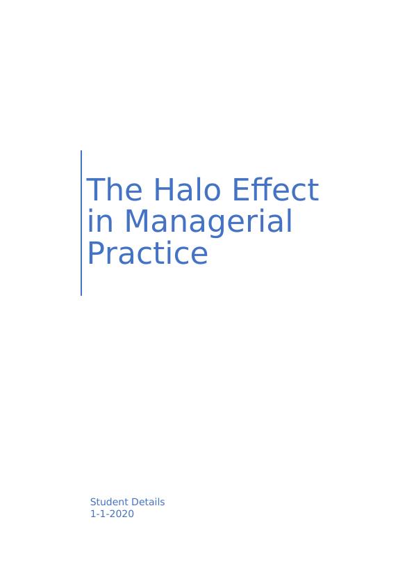 Halo Effect in Management: Impact on Decision Making Process_1