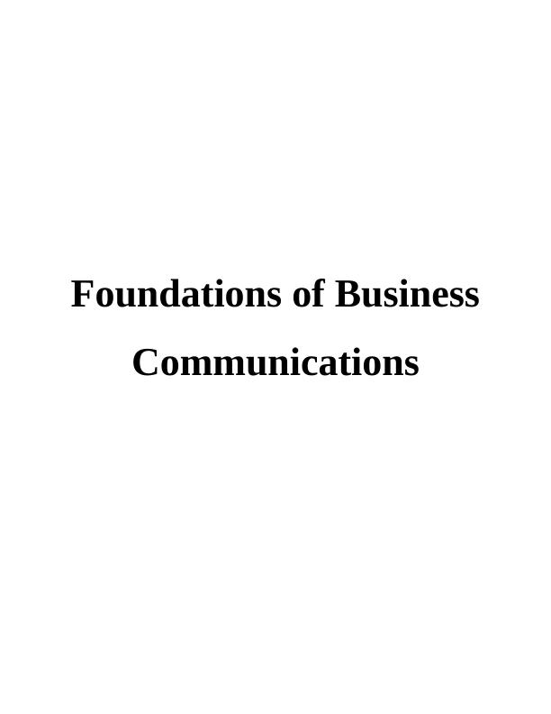 Foundations of Business Communications INTRODUCTION 3 TASK 3 Overview of Ryanair Airlines_1
