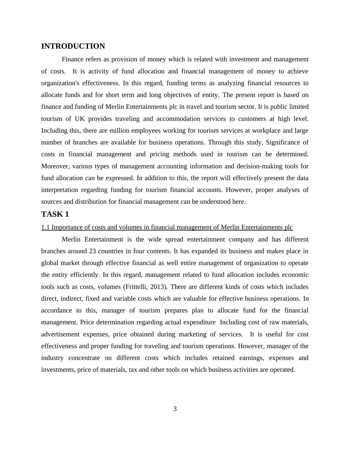 Finance and Funding of Merlin Entertainments plc- Report