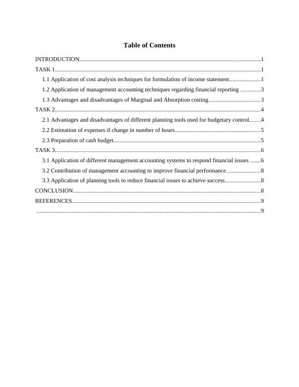 Report on Application of Marginal and Absorption Costing_2