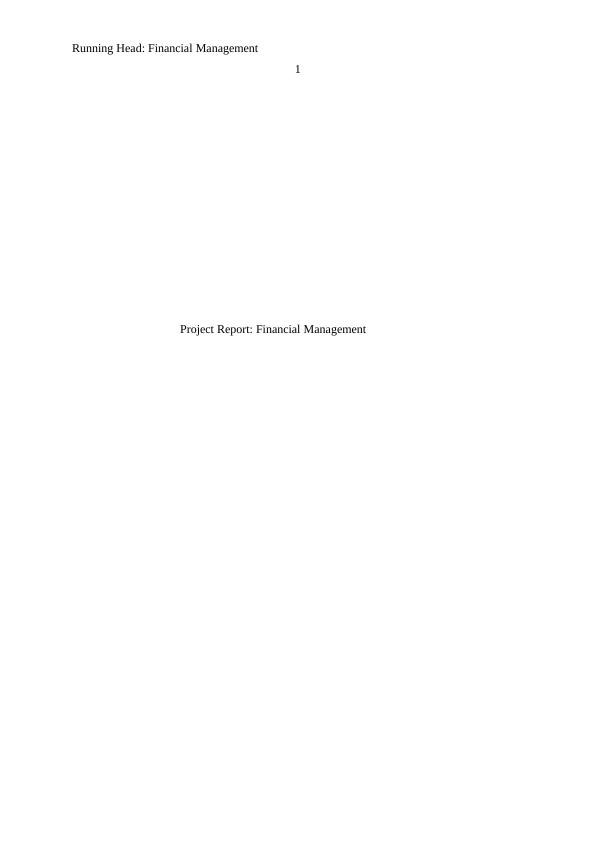 Project Report: Financial Management_1
