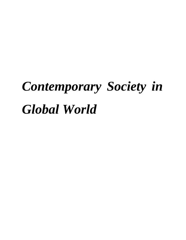 Contemporary Society Assignment Solved_1