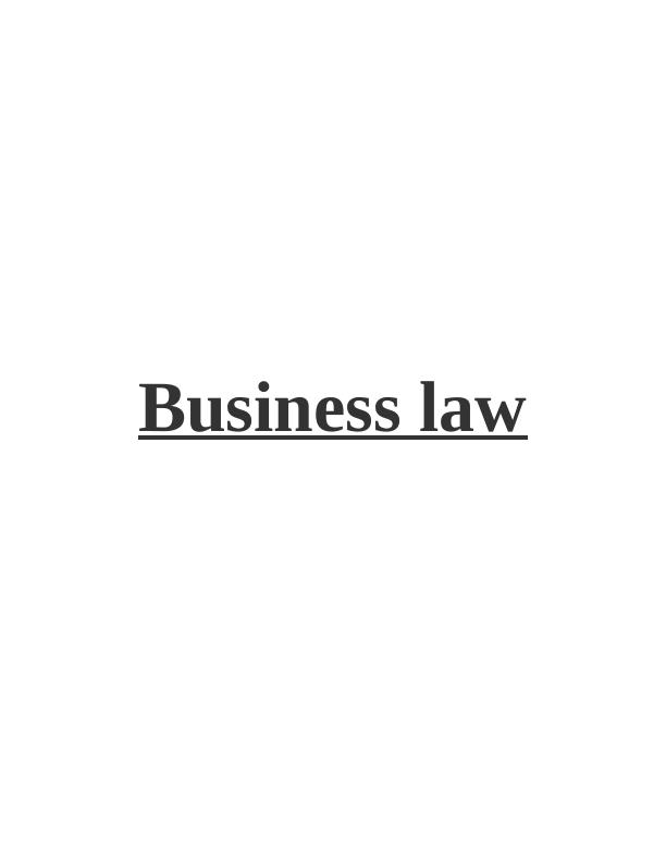 Business law Assignment Report_1