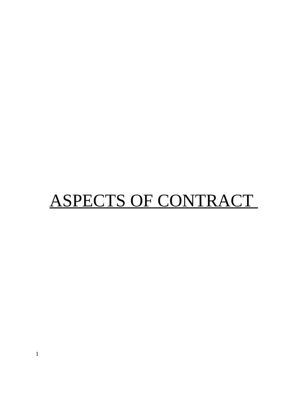 Contract Law in Organizational Scenario_1