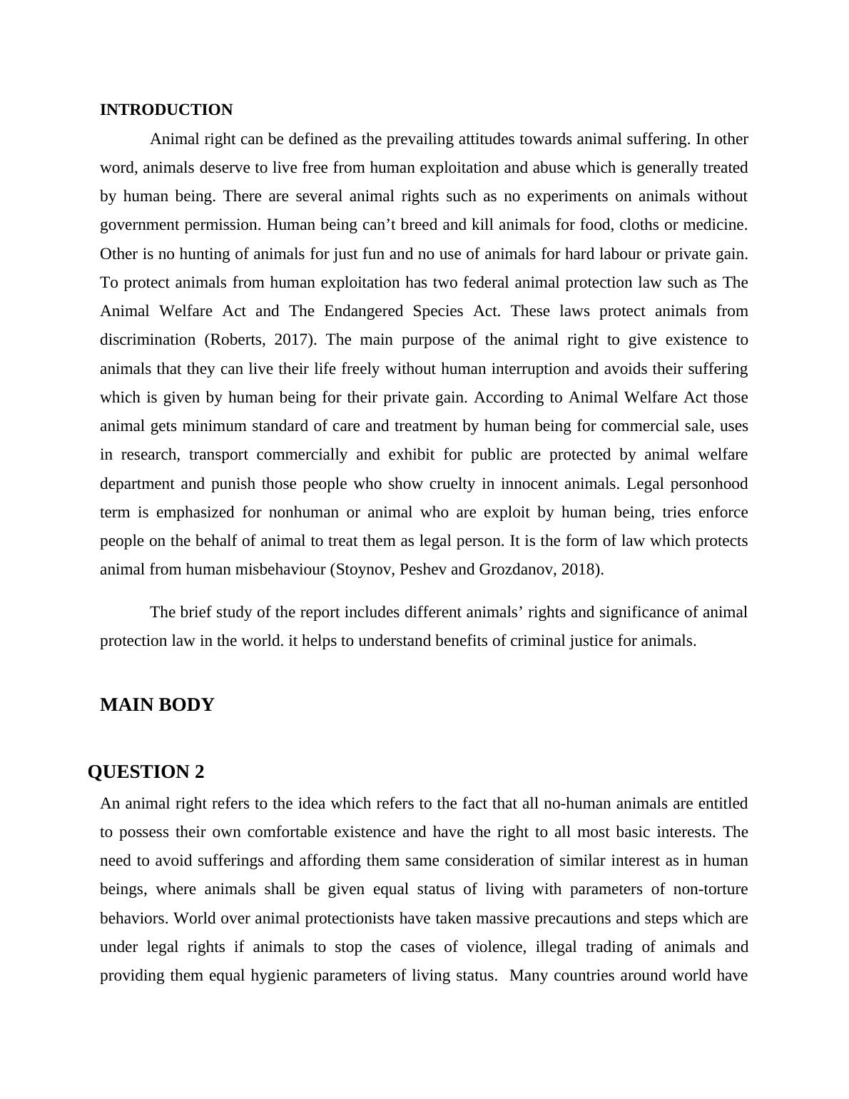 Animal Rights and Legal Personhood A Study on the Significance of Animal Protection Laws