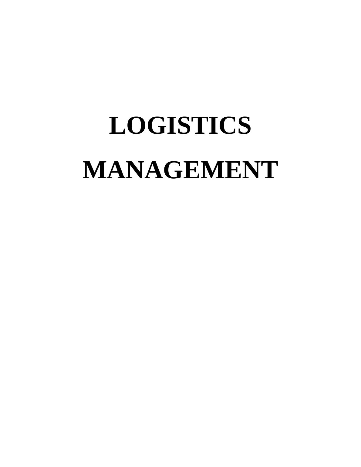 case study for logistics management