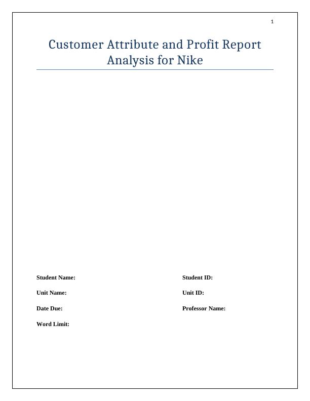 Customer Attribute and Profit Report Analysis for Nike_1