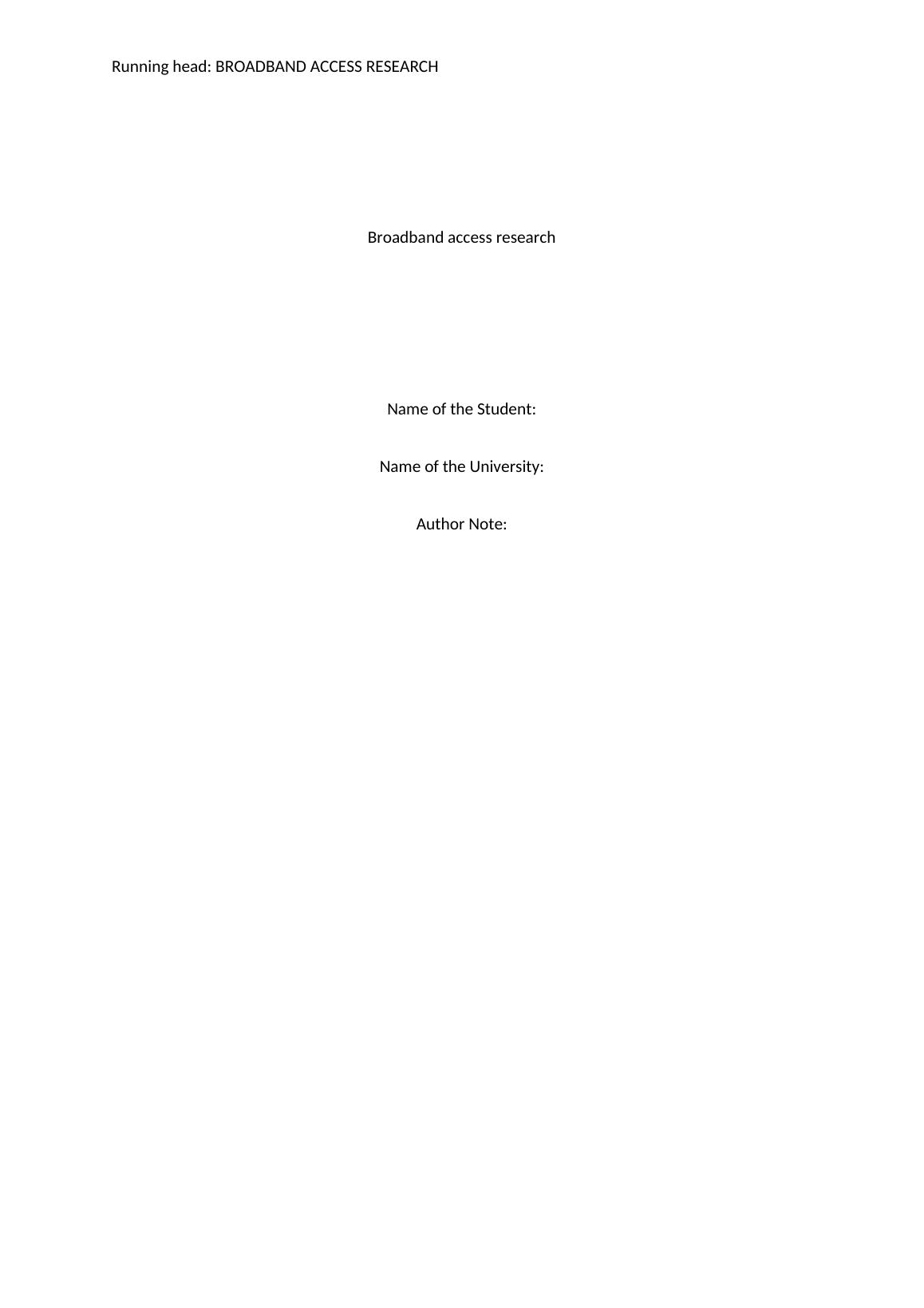 Broadband access Research Assignment PDF_1
