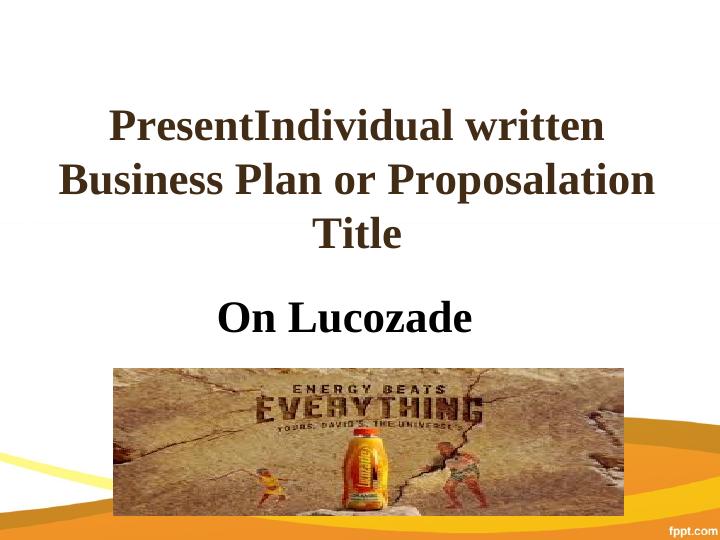 Business Plan on Lucozade_1
