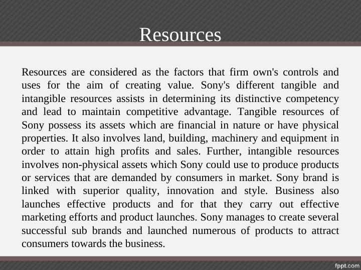Resources, Capabilities, and Competencies of Sony in the Consumer Electronics Industry_4