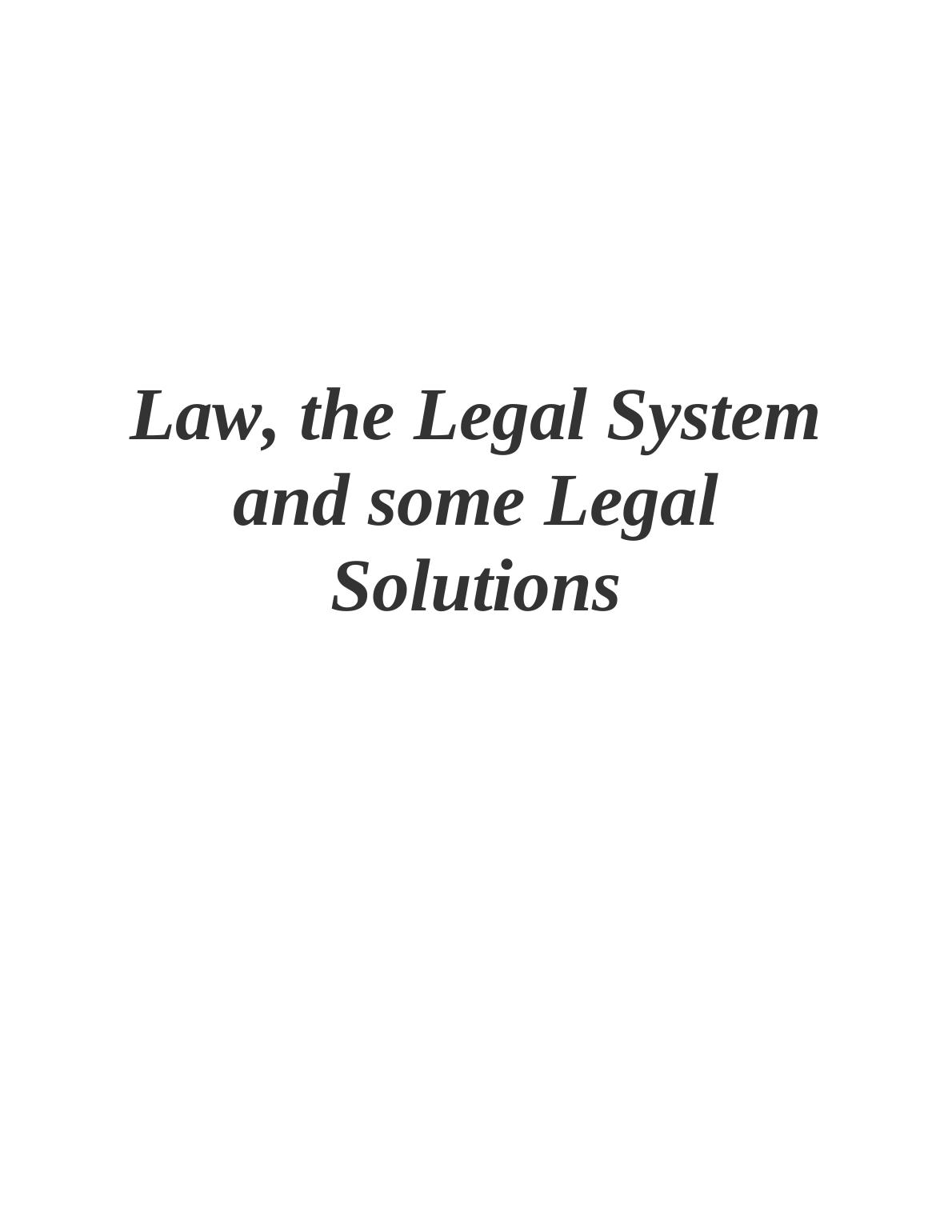 Law, Legal System, and Legal Solutions_1