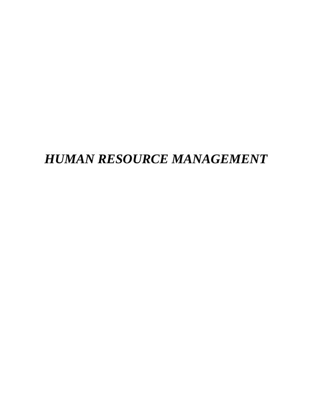 Effectiveness of Elements of the Human Resource Management - Report_1