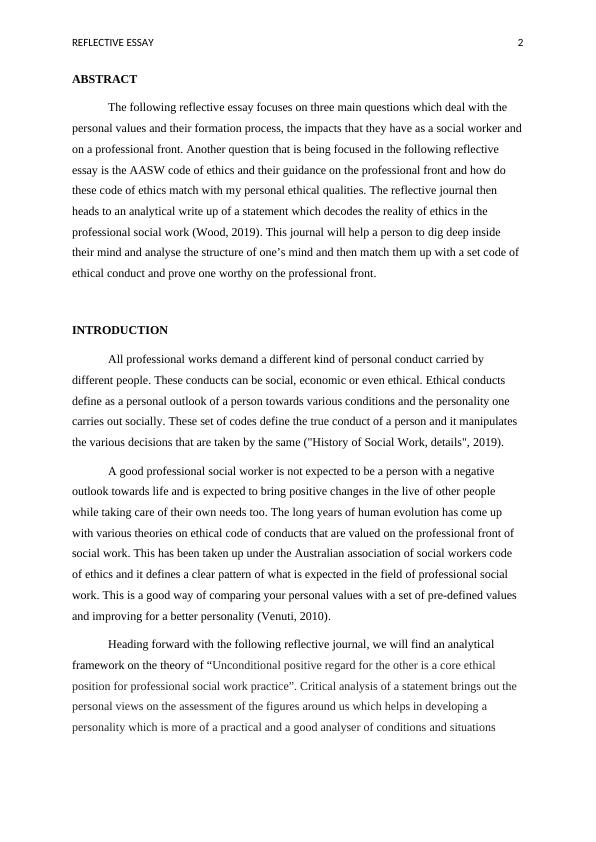 Reflective Essay on Personal and Ethical Values in Social Work_2