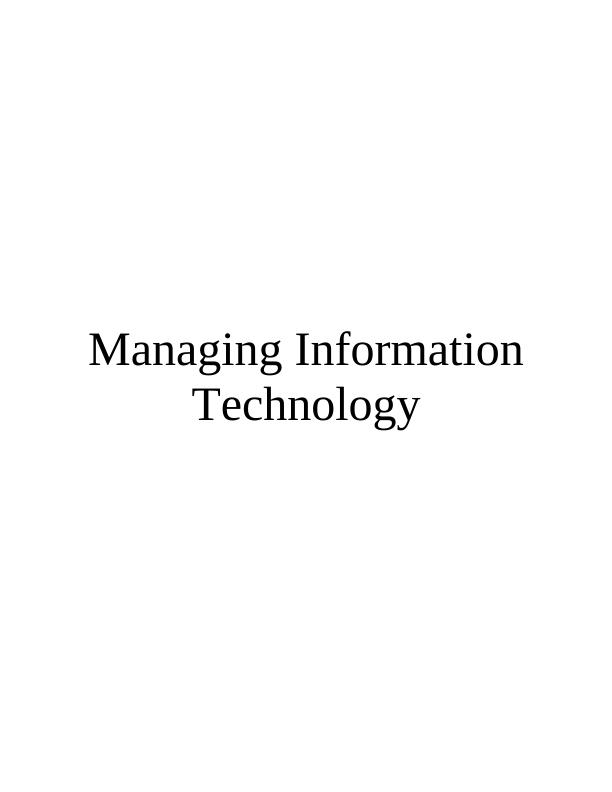 Managing Information Technology Assignment_1