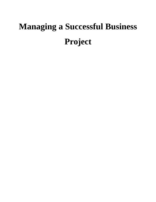 Managing a Successful Business Project of Tesco Plc_1