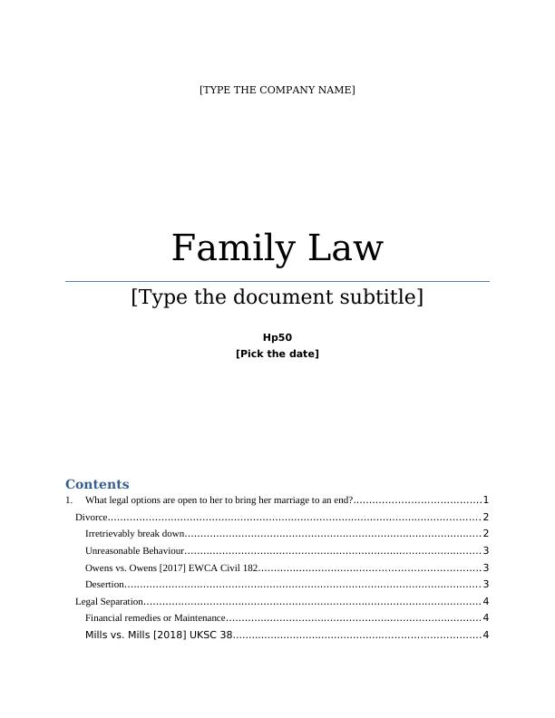 Legal Options for Divorce and Financial Orders in Family Law_1