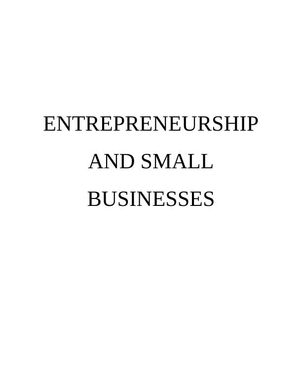 Entrepreneurship and Small Businesses_1