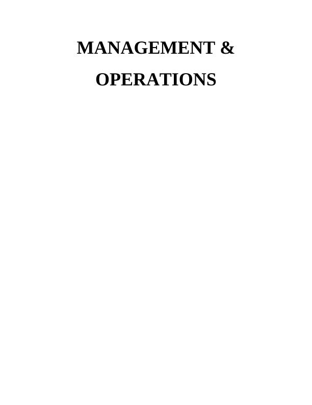 Operation and Management - M&S_1