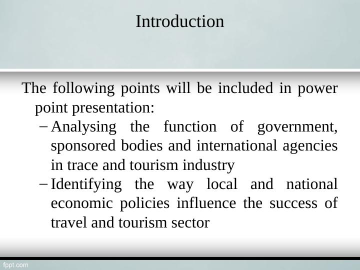 Function of Government and International Agencies in Travel and Tourism Industry_2