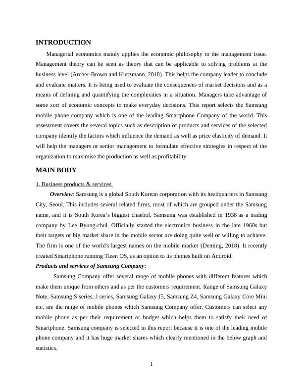 Factors Influencing Demand and Price Elasticity of Samsung Mobile Phones