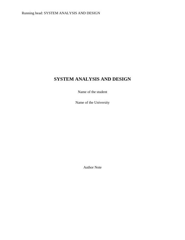 System Analysis and Design Essay 2022_1