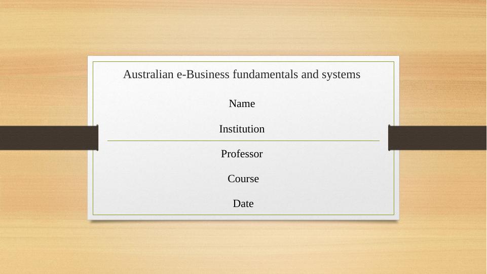 Australian e-Business fundamentals and systems Course 2022_1