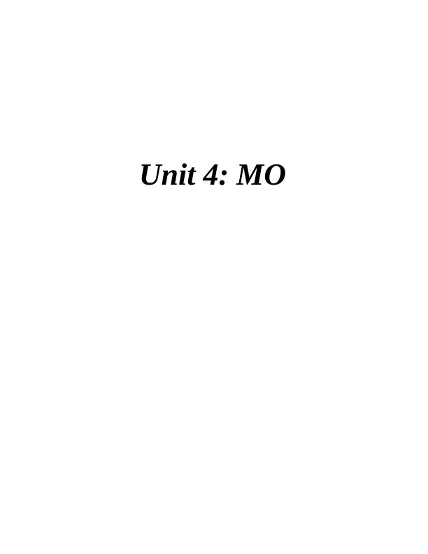 Unit 4 Management and Operations : Assignment_1