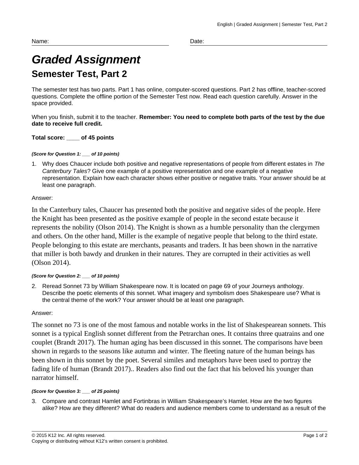 What Is A Peer Graded Assignment?