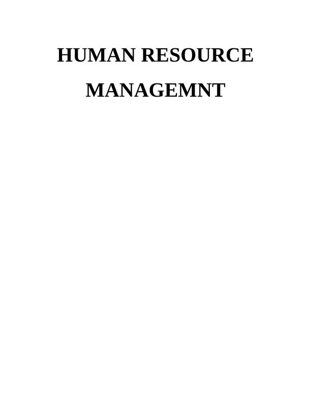 Human Resource Management(HRM) Plan in Service Industry : Case Study_1