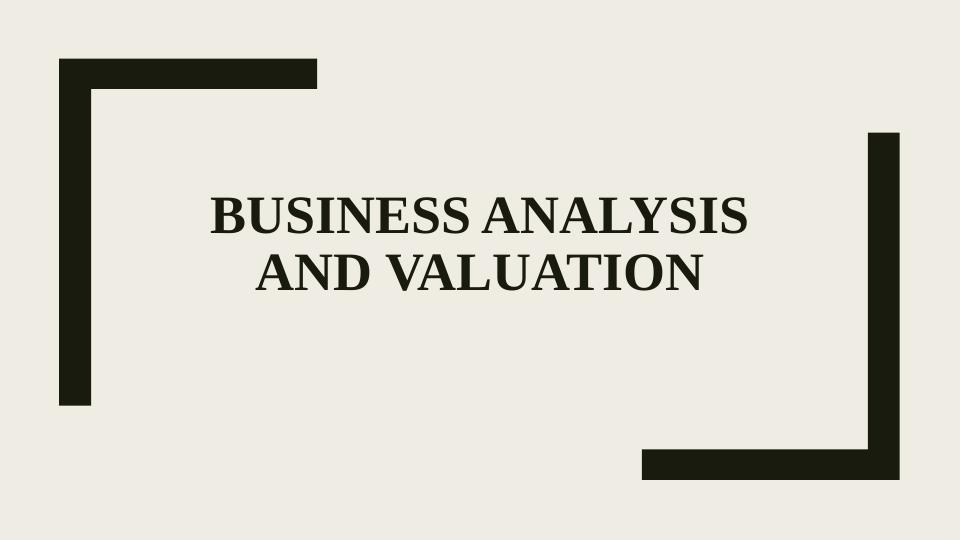 Business Analysis and Valuation_1