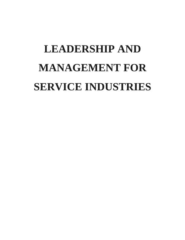 Leadership & Management for Service Industries: PDF_1