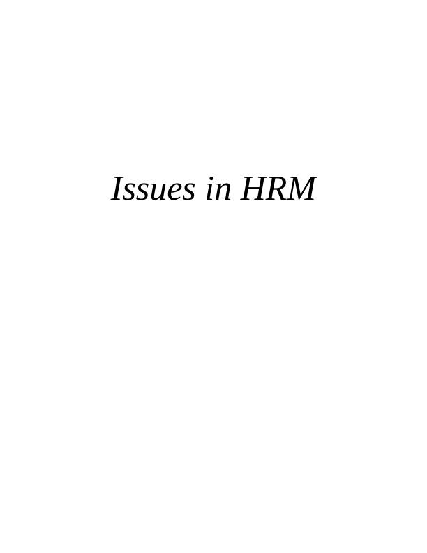 Issues in HRM_1