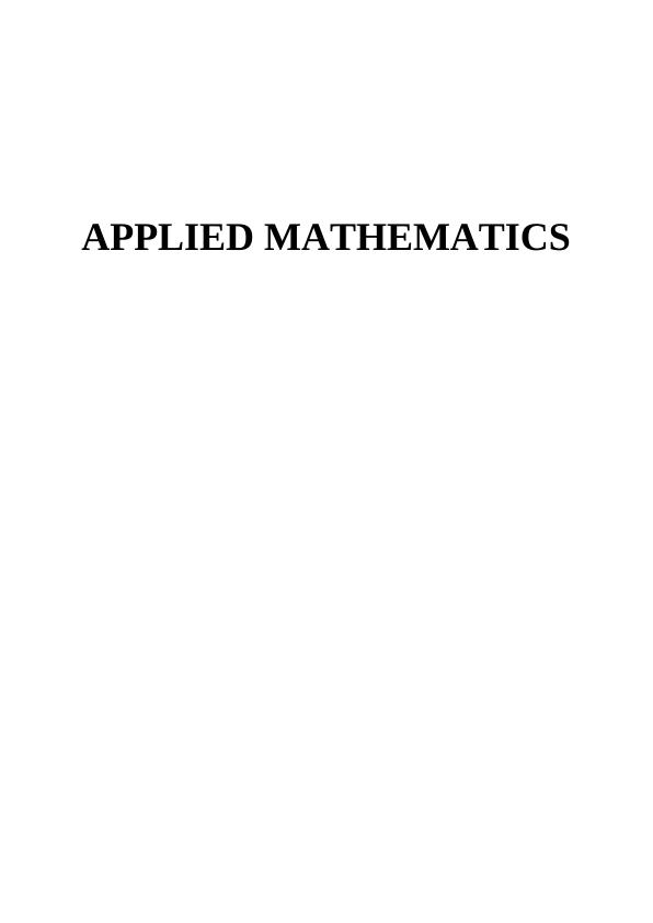 Applied Mathematics Assignment_1