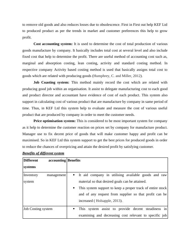 Management Accounting Assignment - KEF LTD_4