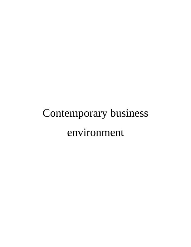 Contemporary Business Environment: Analysis of Apple Inc._1