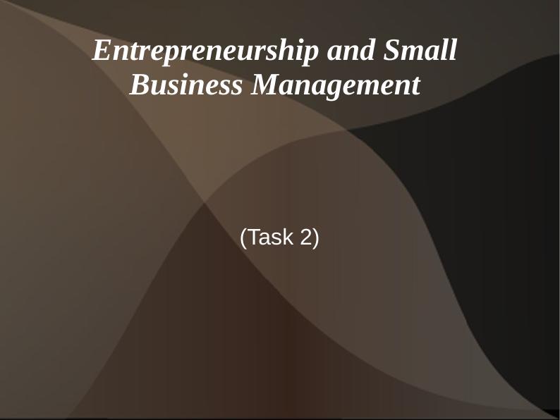 Entrepreneurship and Small  Business Management_1