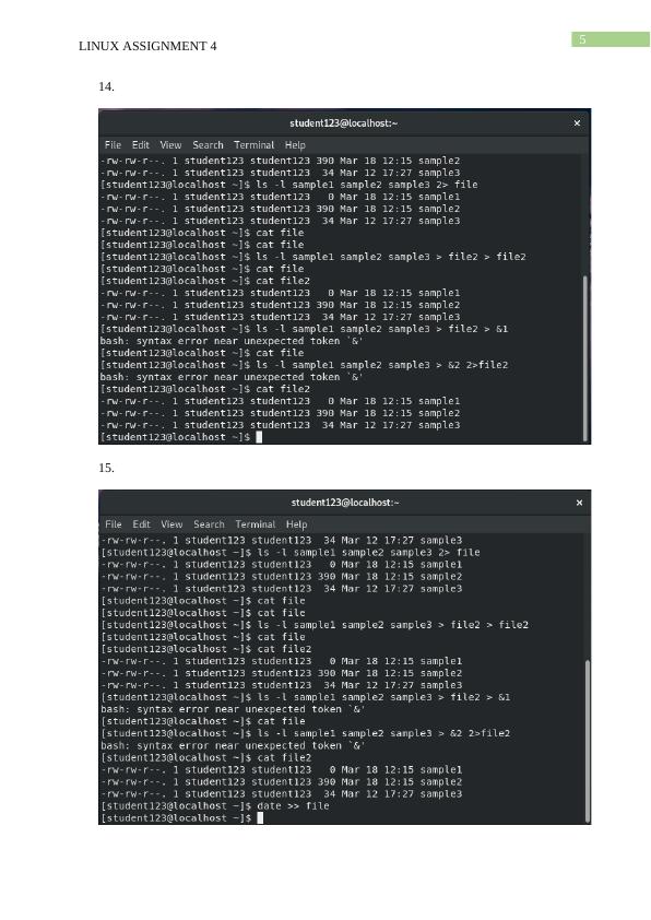 assignment statement in linux