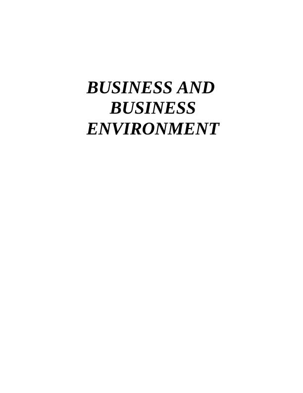 Business Environment : Sainsbury Company_1