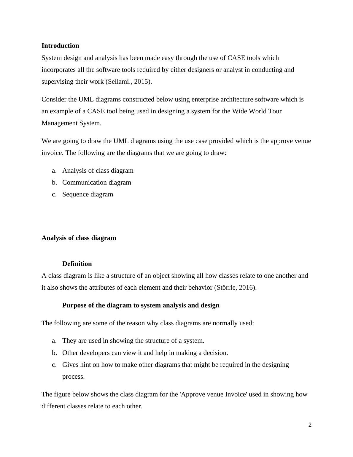 Analysis Of Class Diagram Assignment