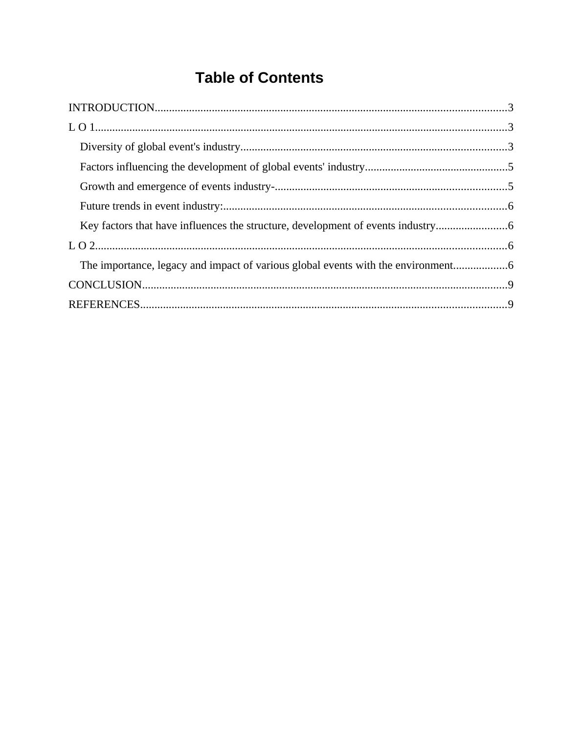 diversity-and-impact-of-global-events-industry-desklib