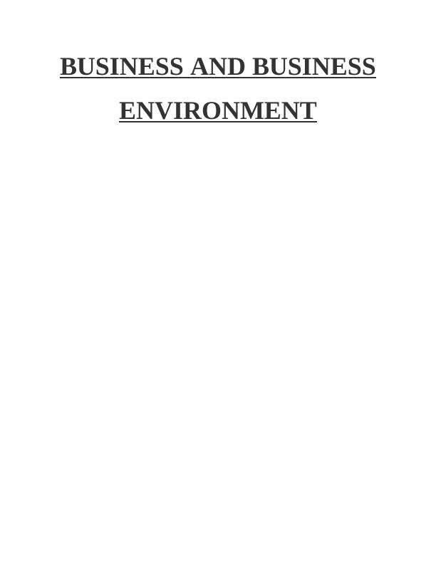 Business and Business Environment Assignment Solved - Tesco_1