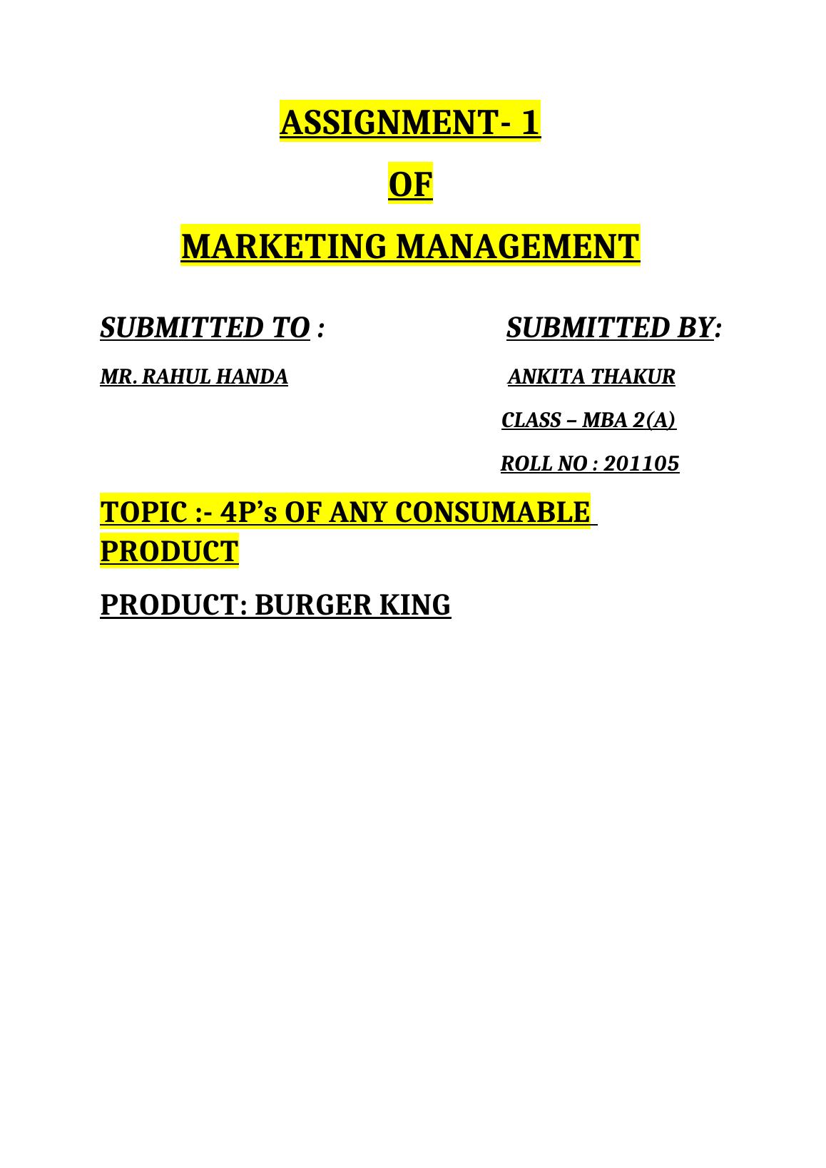 Objective Questions On Marketing Management Pdf